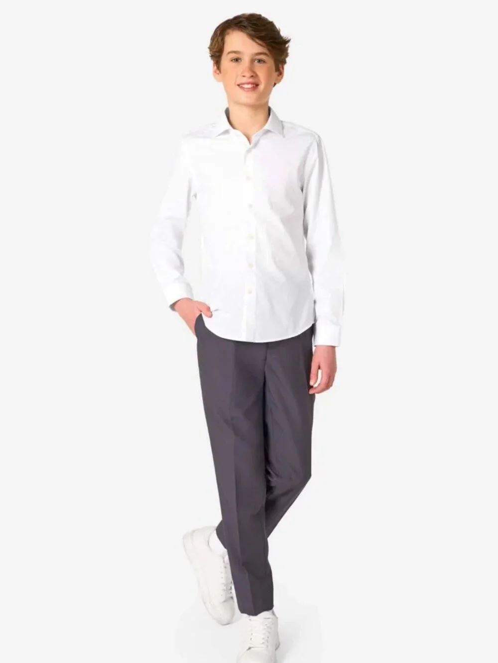 LIKE NEW: Opposuits Boys White Knight Dress Shirt: Boys Size 8Y